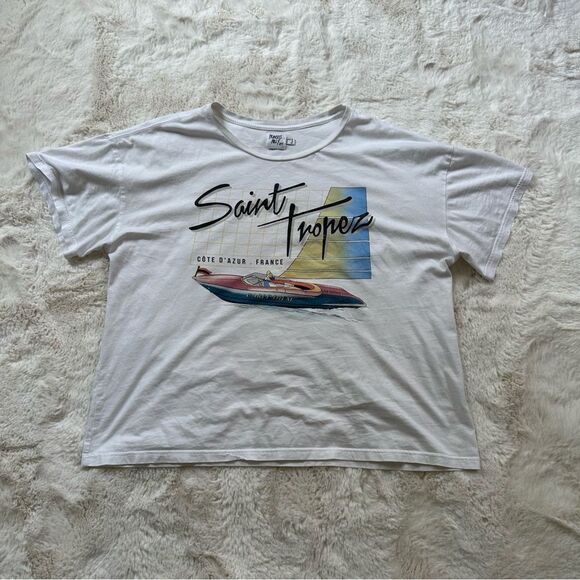 Princess Polly oversized white graphic tee Saint Tropez - Picture 4 of 12